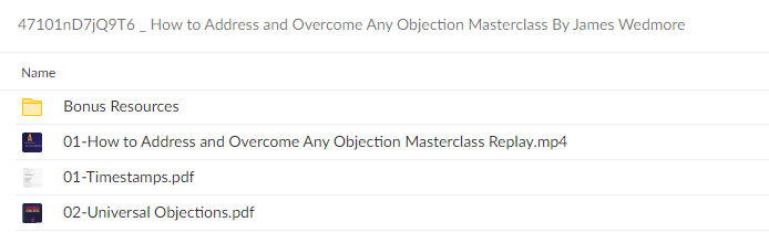 47101nD7jQ9T6 How to Address and Overcome Any Objection Masterclass By James Wedmore