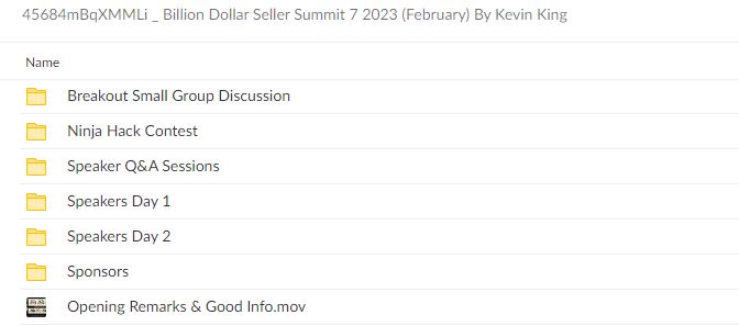 45684mBqXMMLi Billion Dollar Seller Summit 7 2023 (February) By Kevin King