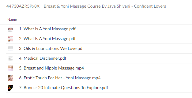 44730AZR5Px8X Breast & Yoni Massage Course By Jaya Shivani - Confident Lovers